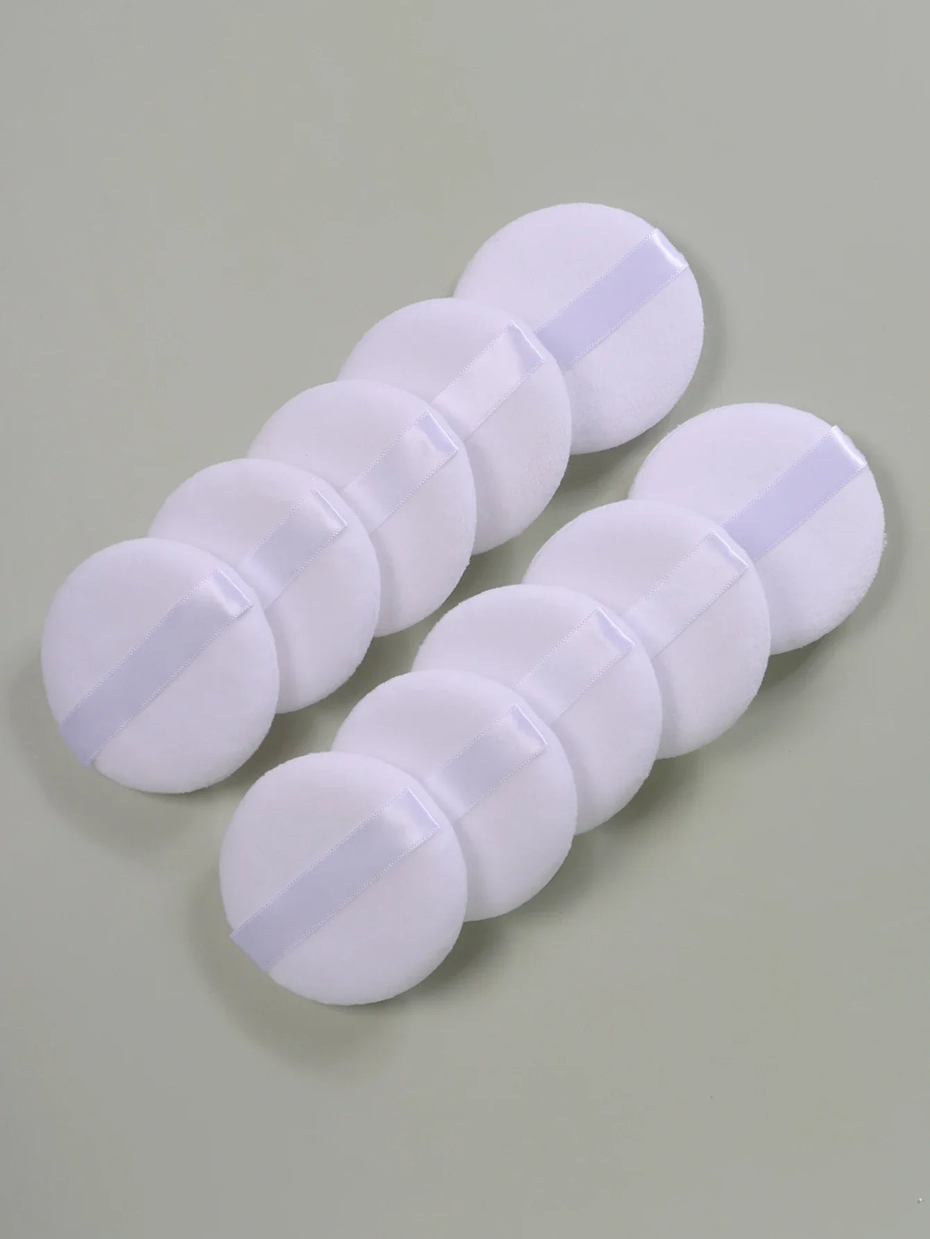 2/5/10/20PCS White Round Powder Puffs – Portable High-Grade Makeup Applicators for Base & Setting