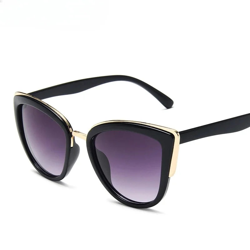 Women's Cat Eye Polarized Sunglasses - Luxury Black Metal Frame, Stylish & Fast-Selling Sunwear