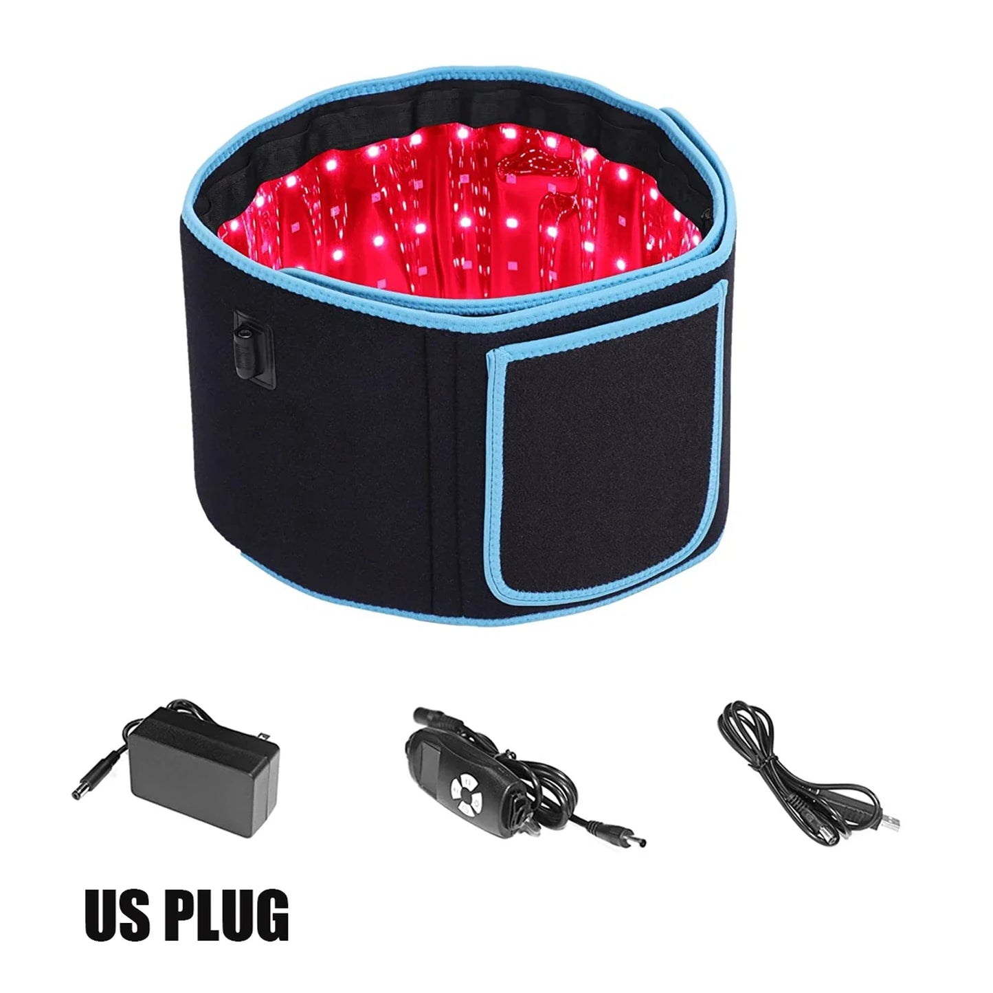 Red & Infrared Light Therapy Belt 850nm 660nm LED Slimming Waist Wrap Fat Burn Full Body Heat Pad