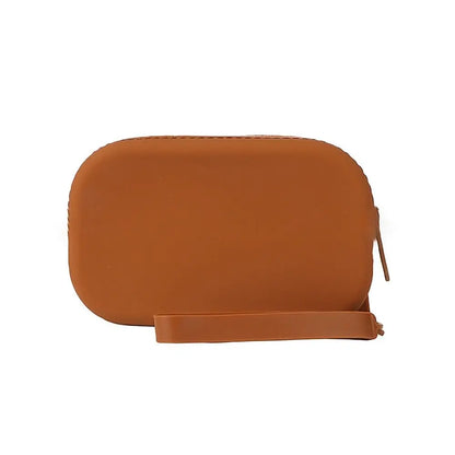 Silicone Cosmetic & Organizer Bag — Vintage Waterproof Zipper Pouch for Earphones, Coins, Travel, Women & Girls