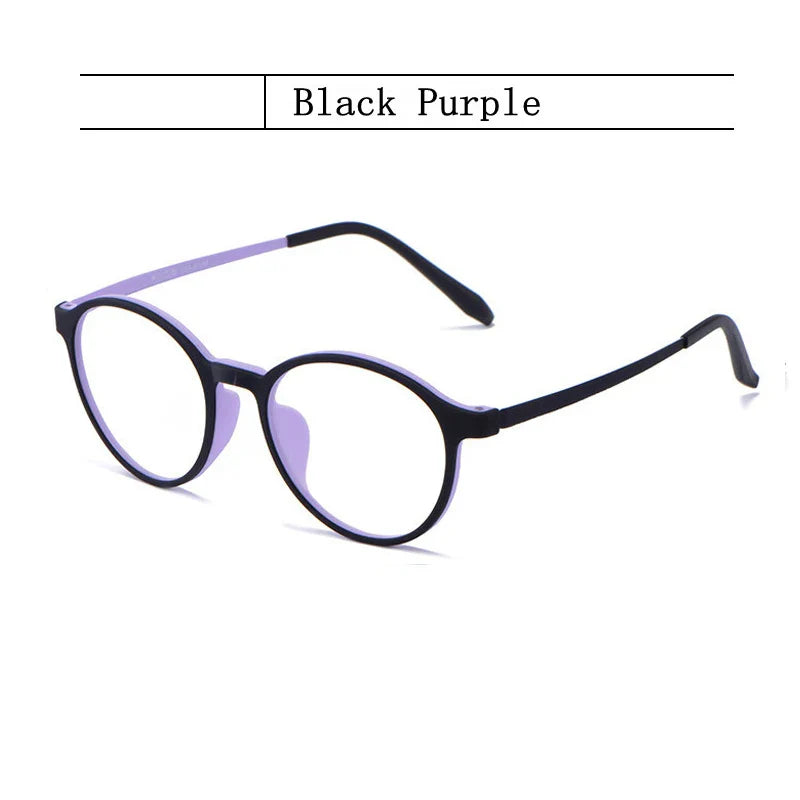 Ultra-Light Retro Round Glasses Frame for Men & Women, TR90 Titanium Fashion Eyewear for Daily Office & Everyday Wear