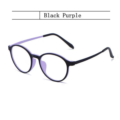 Ultra-Light Retro Round Glasses Frame for Men & Women, TR90 Titanium Fashion Eyewear for Daily Office & Everyday Wear