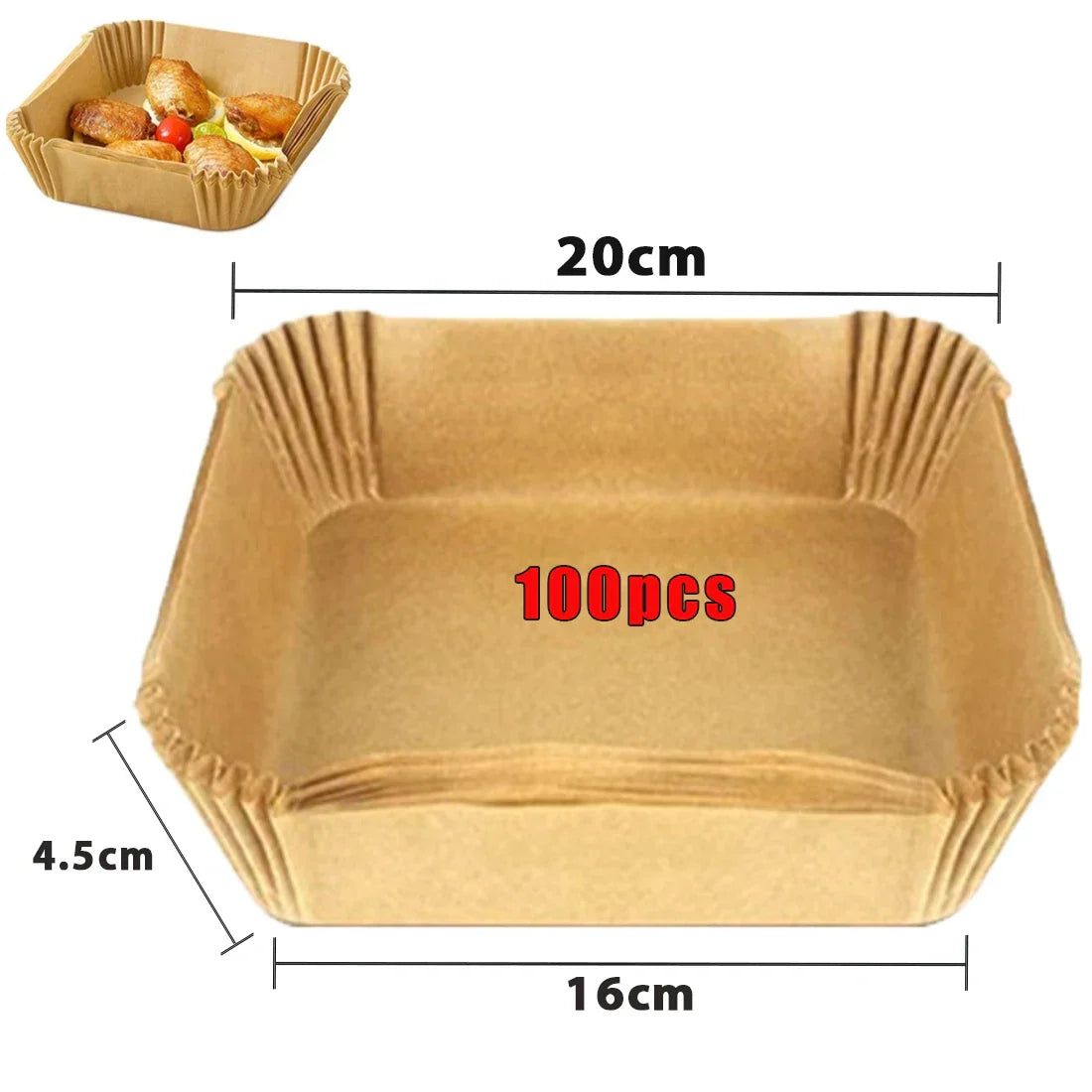 50/100Pcs Disposable Air Fryer Paper Liners Non-Stick Round Baking Parchment for Kitchen Cooking