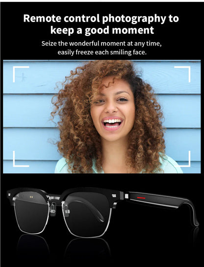 SENBONO E13 Smart Glasses – Blue Light Filtering Polarized Lenses with Audio, Built-in Mic, Speakers, Touch & Voice Assistant