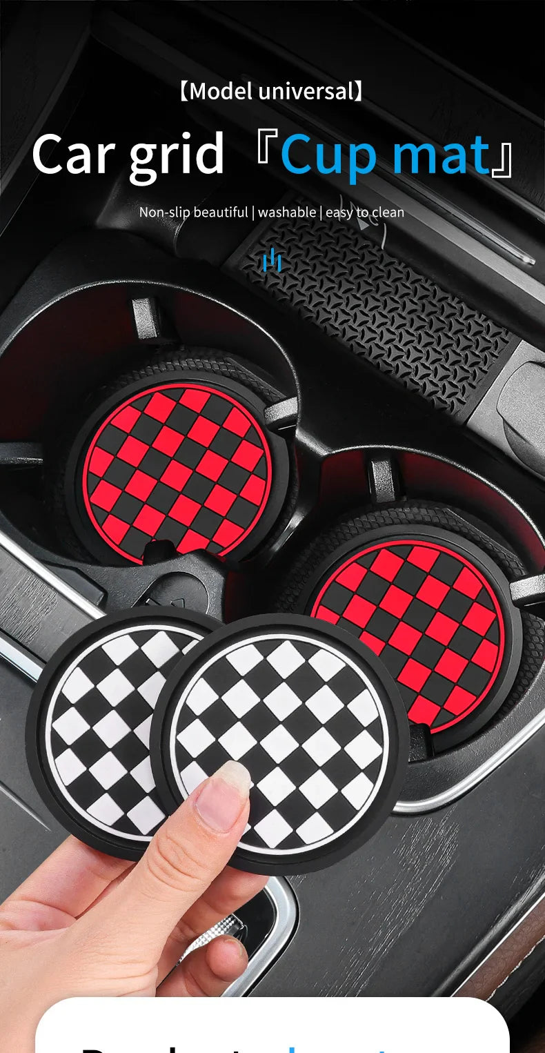 2pcs Car Cup Holder Anti-Slip Coasters — Premium PVC Universal Fit, Interior Accessories for Most Vehicles