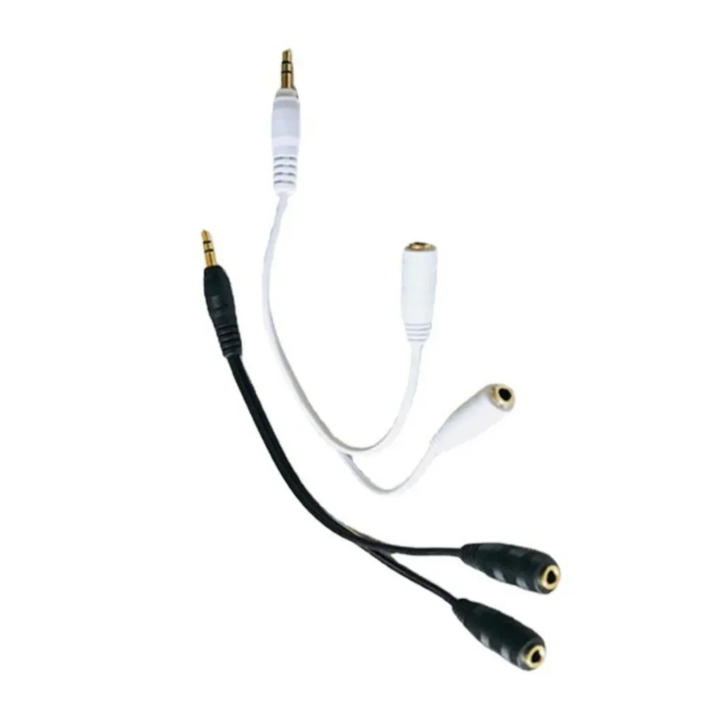 Dual Female 3.5mm Audio Y Splitter Cable 1 Male to 2 Female Adapter for Earphones Headphones MP3 MP4