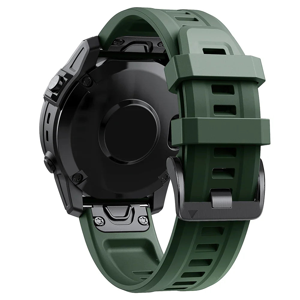 QuickFit Silicone Watch Strap 26mm 22mm for Garmin Fenix 7X 7 Pro 6X 6 5X 5 Plus 8 – Durable Replacement Sport Watchband