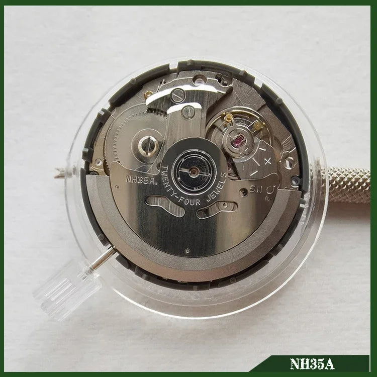 NH35A Premium Automatic Movement – 24 Jewels, White Date Wheel, Self-Winding & High Accuracy Replacement