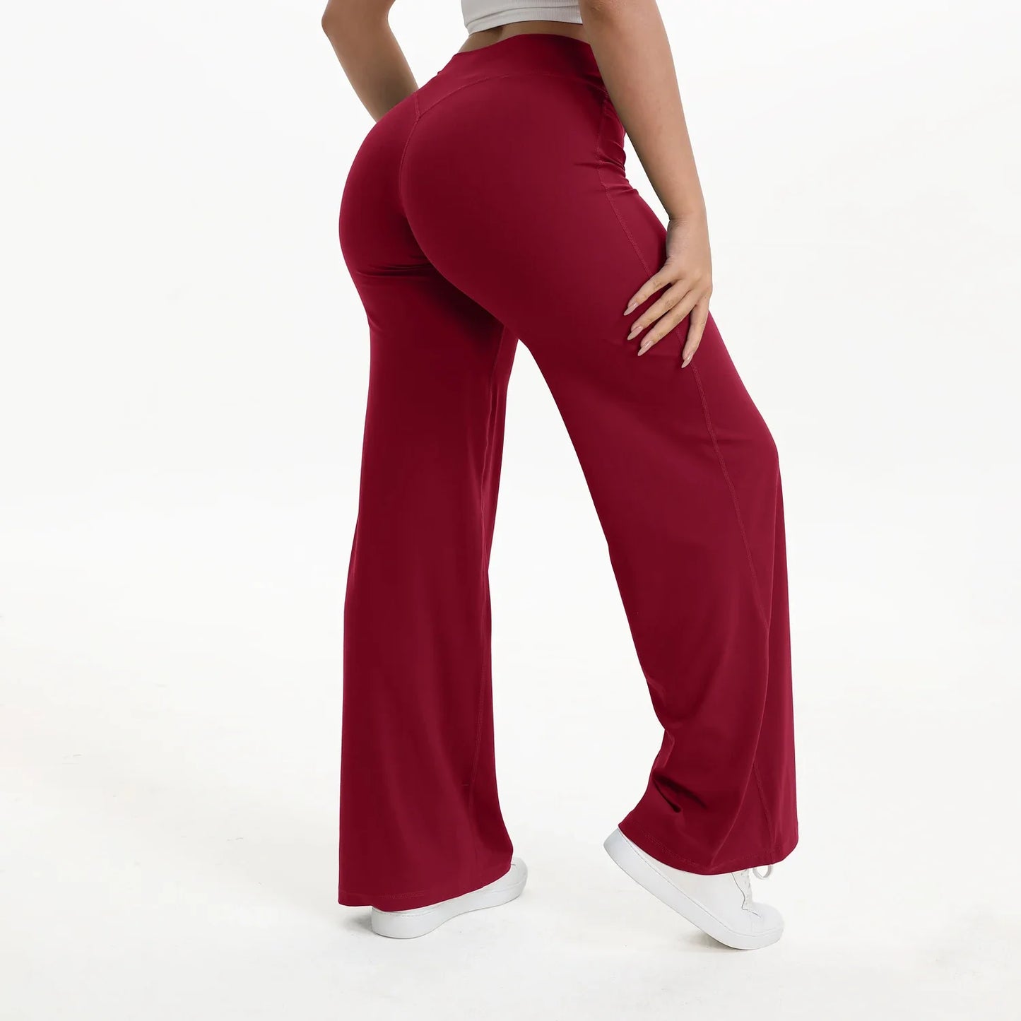 NCLAGEN SoftMotion Women’s Straight Leg Yoga Pants, Mid-Waist Gym Leggings, Naked Feel Pilates & Running Sports Trousers