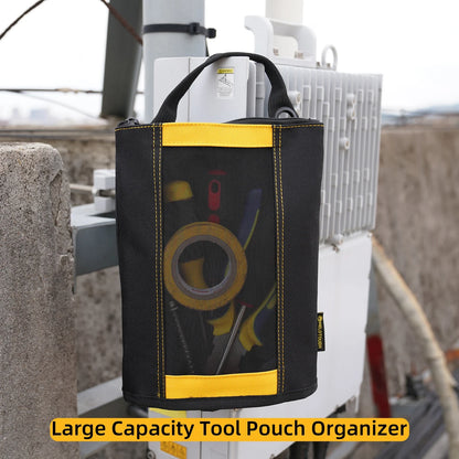 MELOTOUGH Canvas Tool Pouch | 2-Pack Zipper Bags with Mesh Window & Hanging Grommets