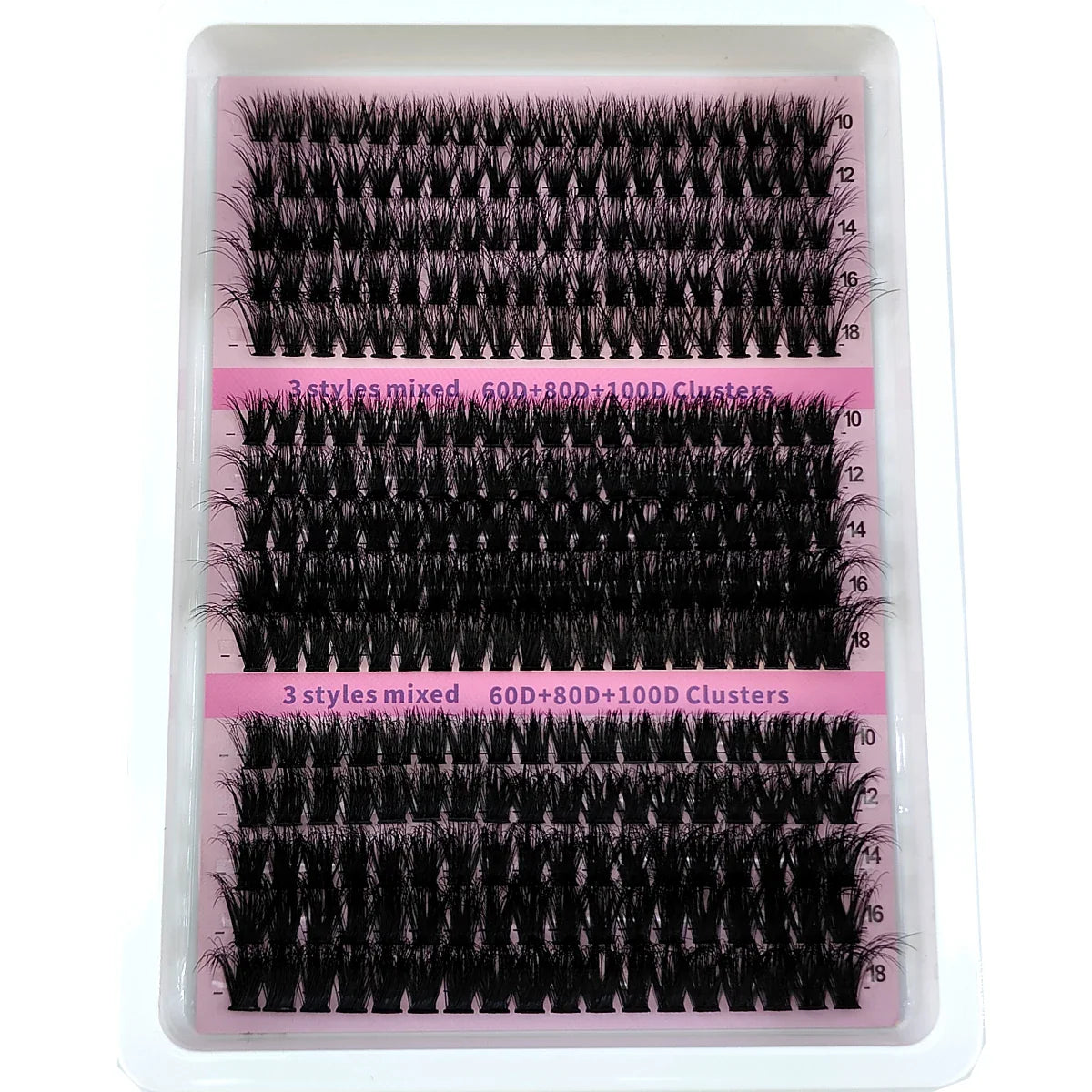 New 15 Rows DIY 5D Fluffy Lash Clusters – 60D–200D Wispy Thick Individual Eyelash Extensions 10–20mm Volume Lash Kit for Salon-Style Look