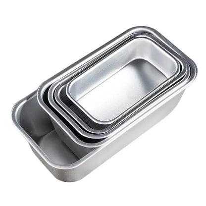 5-Size Aluminum Loaf Pan Set – Non-Stick Rectangle Baking Molds for Bread, Cake, Brownie, Cheese & Pastry
