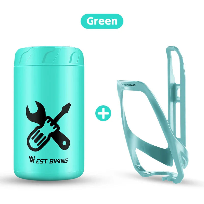 WEST BIKING Bicycle Repair Tool Capsule – Portable Waterproof Toolkit with Bottle Cage for MTB & Road Bikes