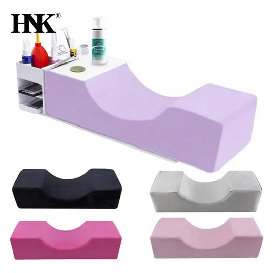 Eyelash Extension Pillow with Neck Support - Soft Memory Foam Lash Pillow with Pocket for Makeup and Salon Grafting