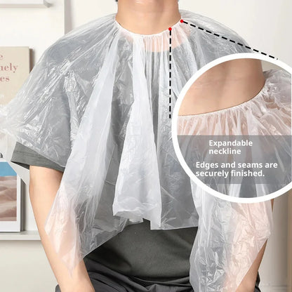 50PCS Disposable Waterproof Hair Salon Capes – Barber Perm & Hair Dye Neck Shawl Cutting Bib 100x100cm