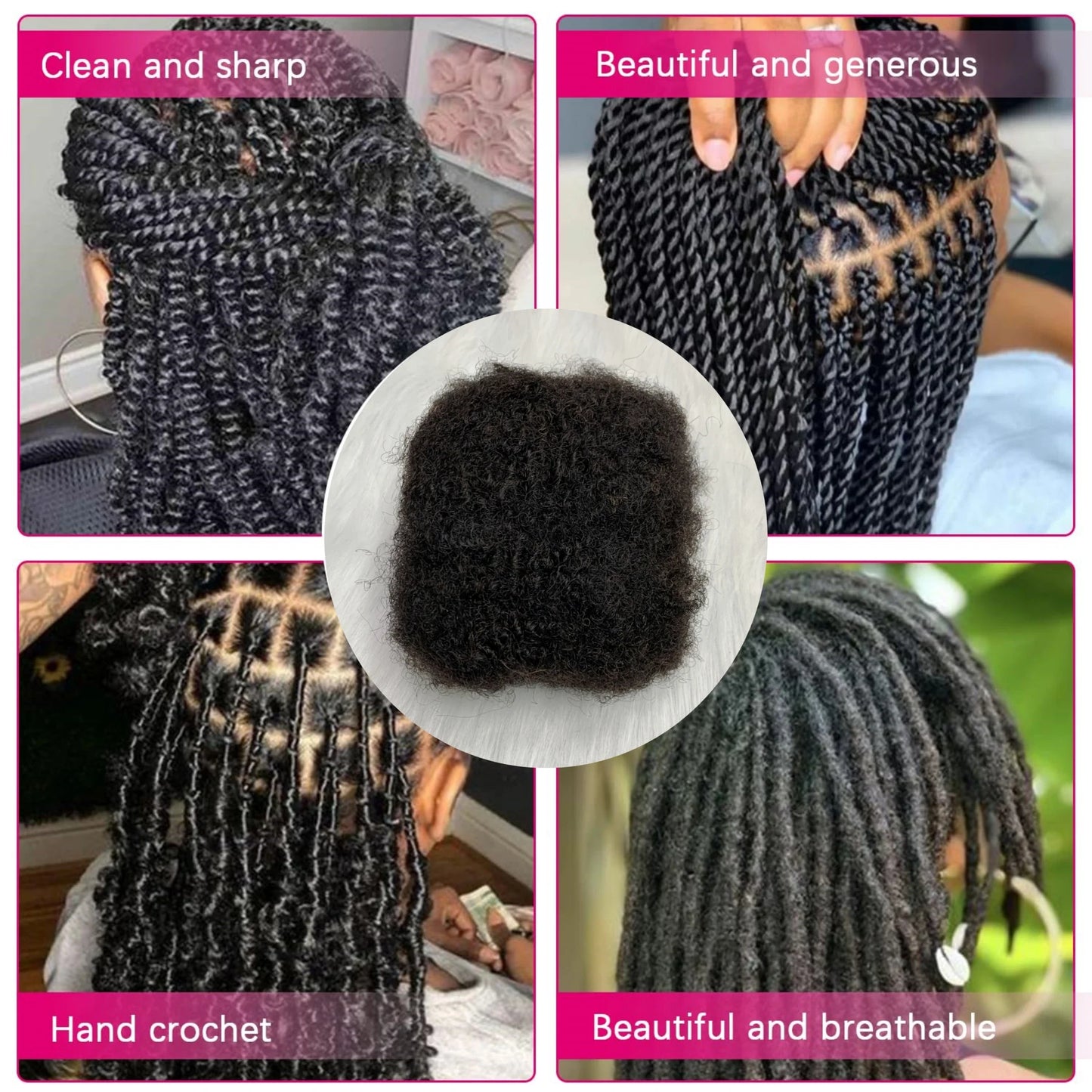 1Pc 30g Brazilian Afro Kinky Curly Remy Human Hair Bulk — No Weft Braiding Extensions for Locs & Braids