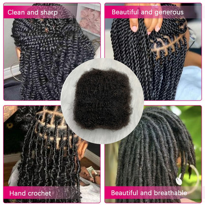 1Pc 30g Brazilian Afro Kinky Curly Remy Human Hair Bulk — No Weft Braiding Extensions for Locs & Braids