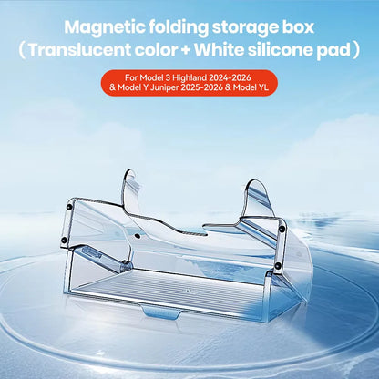 YZ Tesla Model 3/Y Highland Juniper Magnetic Under Screen Storage Box - Hidden Tray Organizer