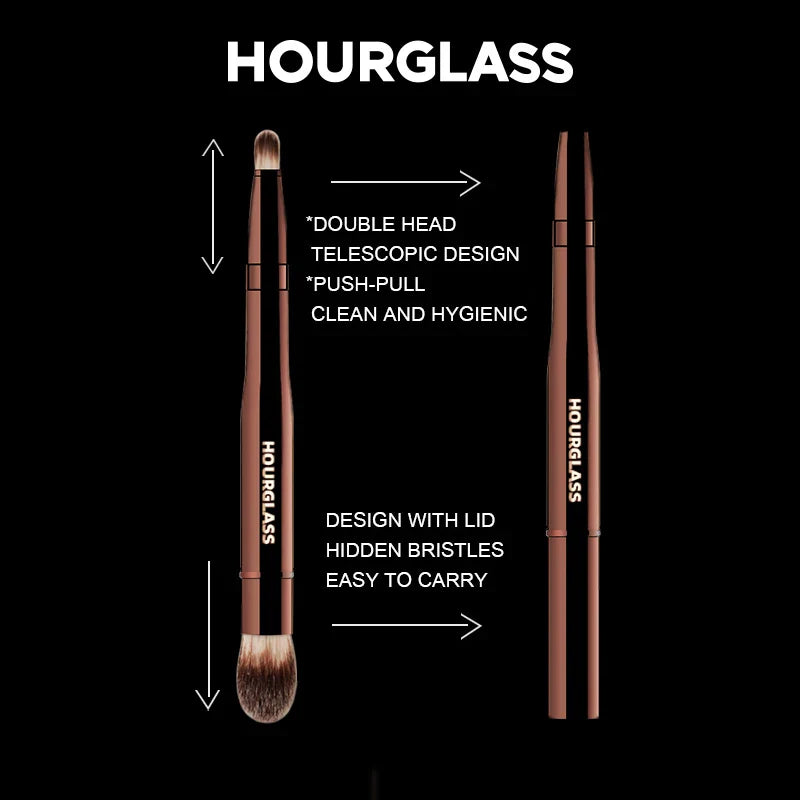 Hourglass No.28 Double-Head Retractable Makeup Brush – Multifunctional Concealer & Highlighter Face Brush