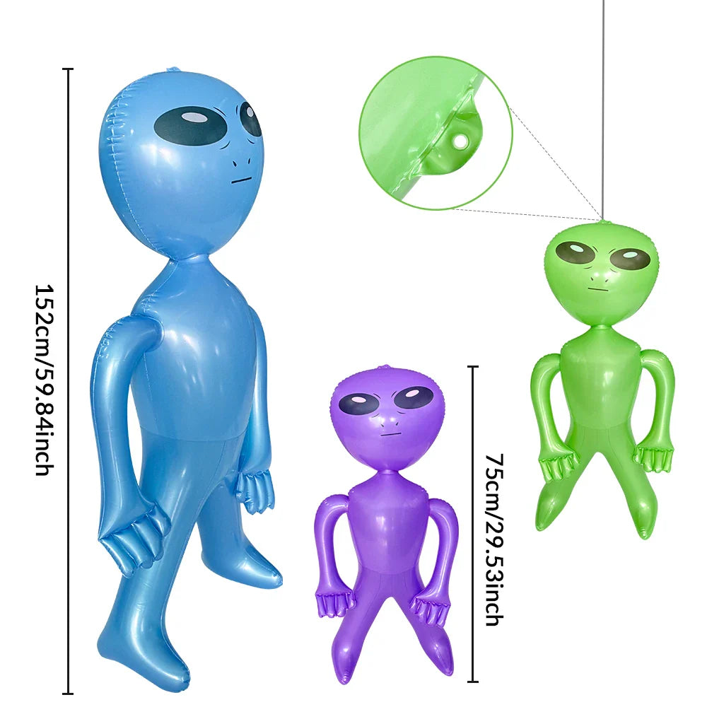 Inflatable Alien Toy –  33" & 63" Sizes, Perfect for Alien-Themed Halloween Parties & Gifts