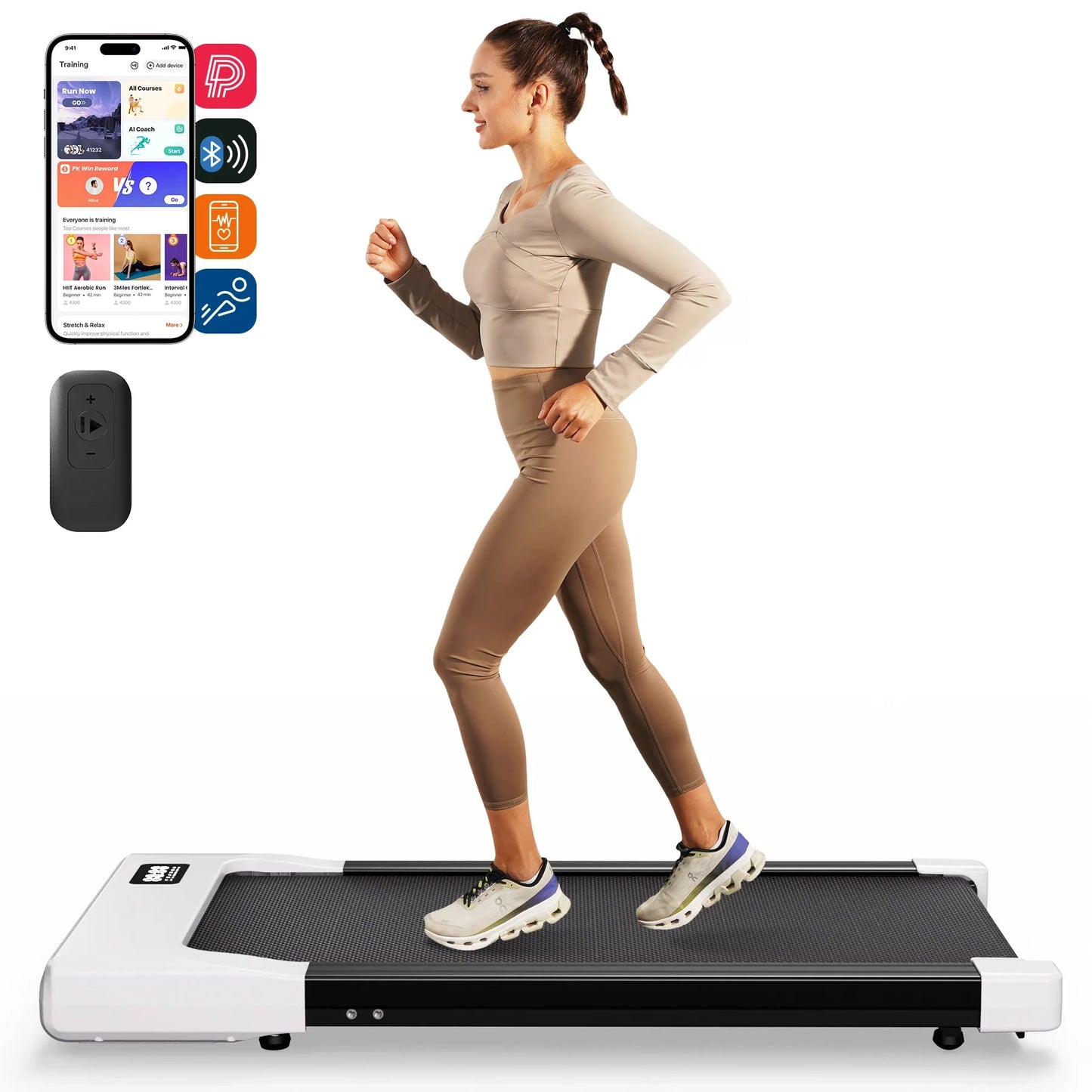 2-in-1 Walking Pad Under Desk Treadmill – Portable 2.5HP Home & Office Treadmill with Remote Control and LED Display