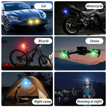 RGB LED Strobe Lights for Car & Motorcycle – 8-Color Wireless Flash Position Warning Lights for Aircraft & Helicopter