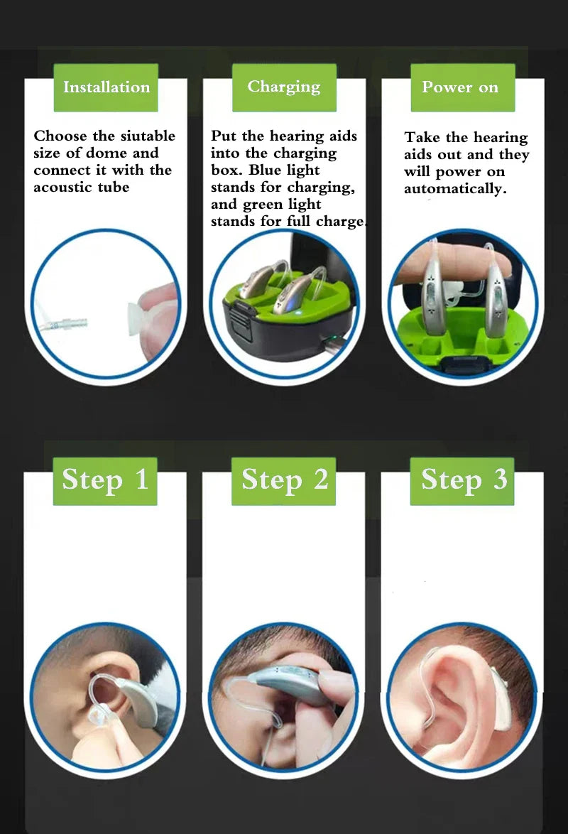 2024 Bluetooth Hearing Aid – ELHearing Rechargeable Mini Device with Programmable Digital Features & Portable Charging Case