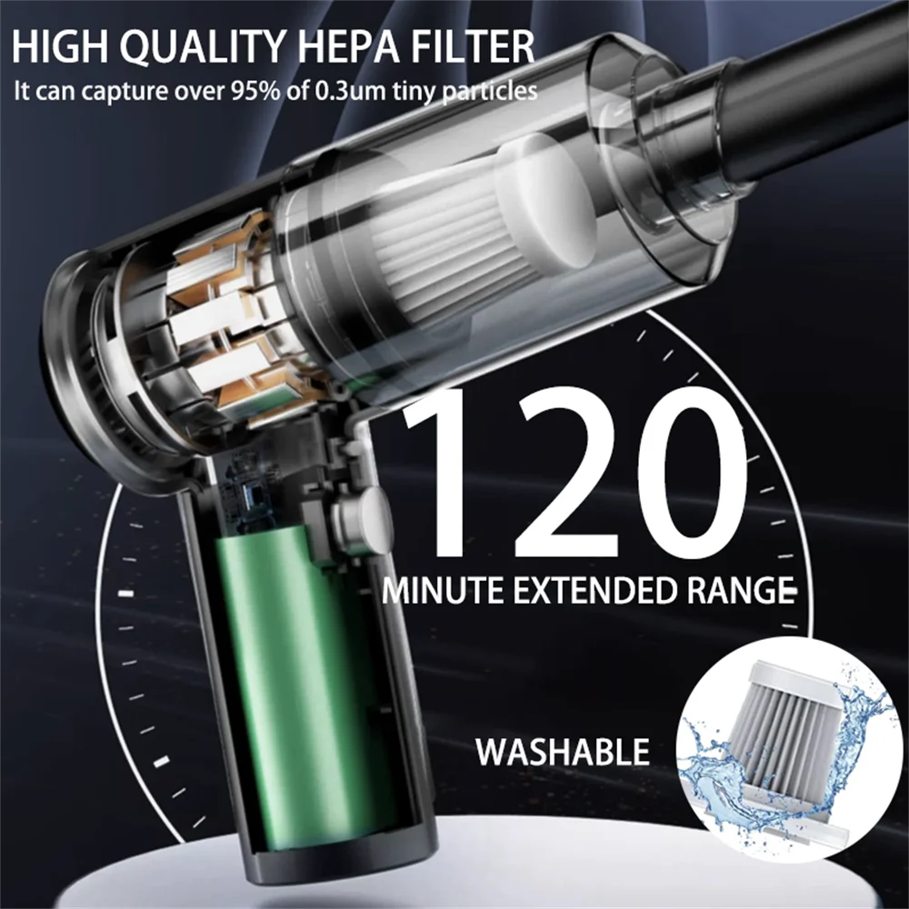 15000PA Handheld Cordless Vacuum – High-Power Compressed Air Dust Collector & Mini Car Cleaner