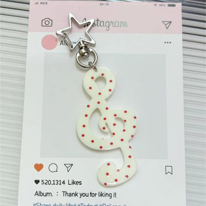 Kawaii Cartoon Acrylic Keychain - Sweet Musical Note Bag Charm & Fashion Illustration Accessory