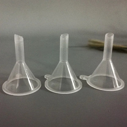 10-Piece Mini Plastic Funnels — Small Funnels for Essential Oil Bottles, Empty Lip Gloss Tubes, Perfume Bottles
