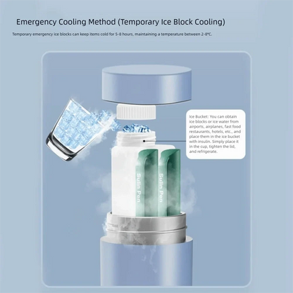 Portable Insulin Cooler Box - USB Rechargeable Cooling Cup with LCD Display & Automatic Temperature Control