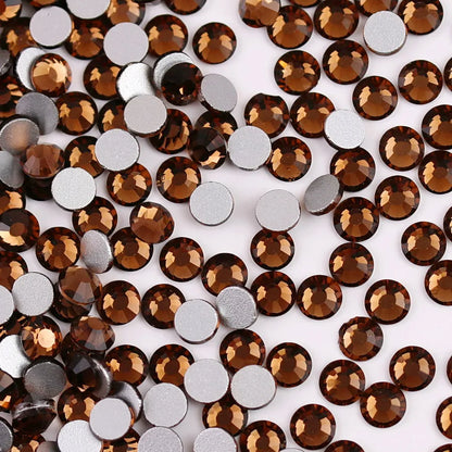 Glass Crystal Flatback Rhinestones SS6–SS30 Set – 7 Sizes Non-Hotfix Round Nail Art Beads for DIY Crafts & Decoration