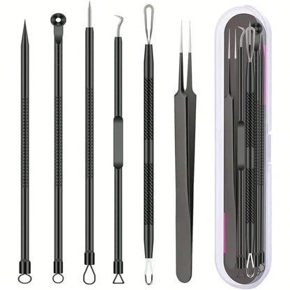 4/6PCS Face Cleaning Kit – Pimple, Blackhead & Whitehead Remover Tools for Acne and Comedone Care