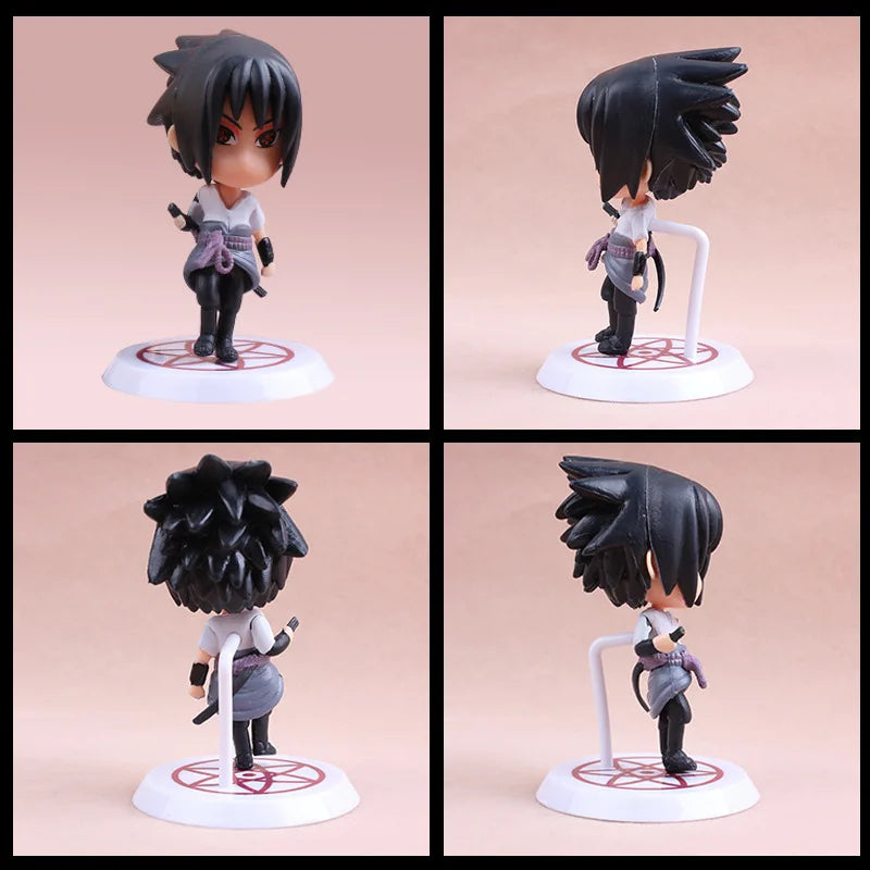 6pcs Naruto Mini Figures Set – Sasuke, Gaara, Uchiha Madara 7-8cm Anime Collectible Figurines with Base