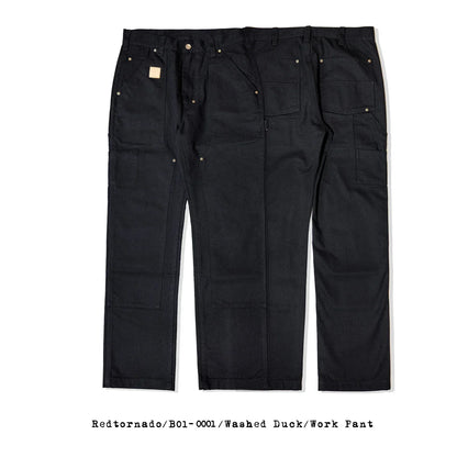 Red Tornado 14oz Duck Work Pants - Double Front Carpenter Dungaree Trousers for Men
