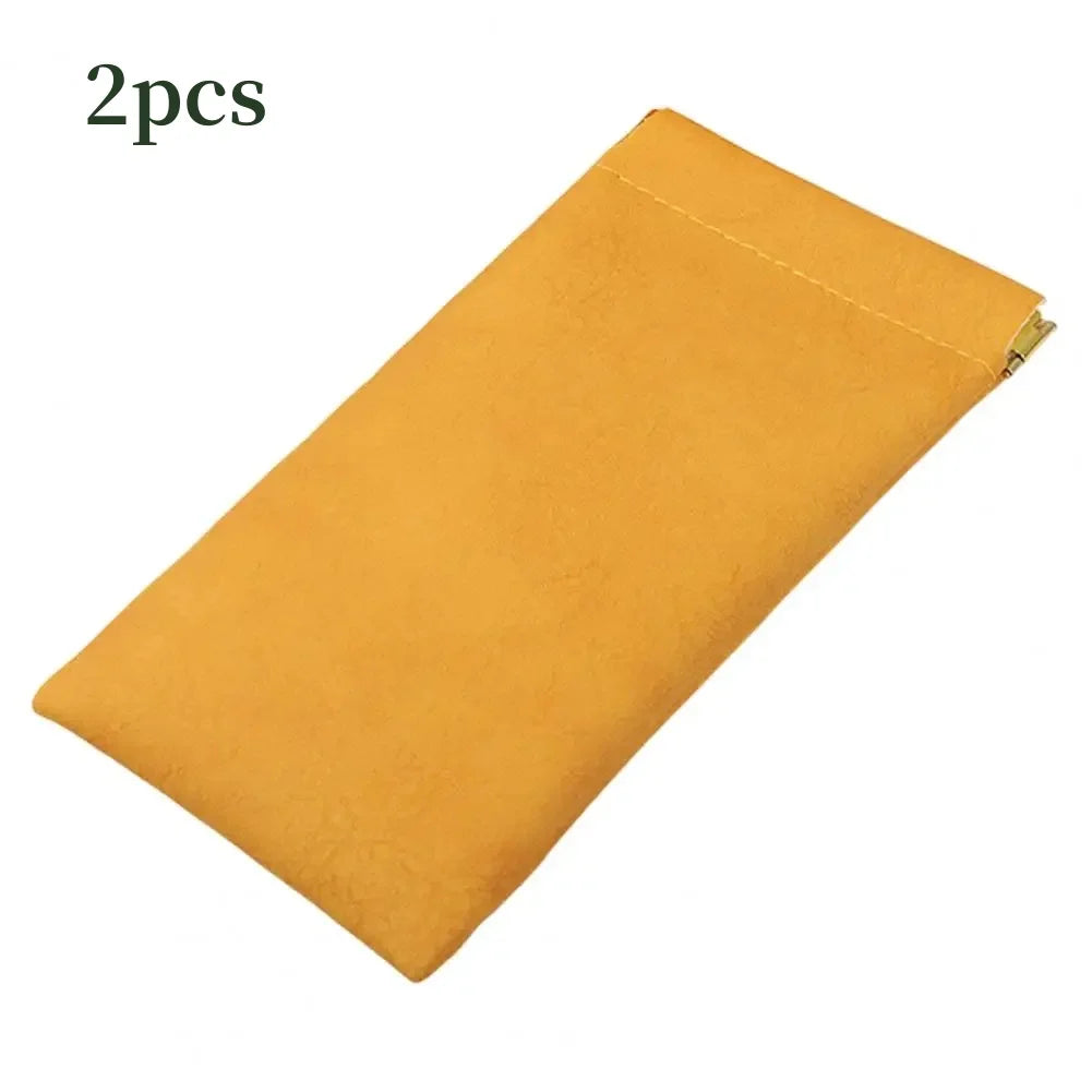 2Pcs PU Leather Automatic Sunglasses Case – Waterproof Hard Protective Glasses Storage Bag for Eyewear Travel Protection