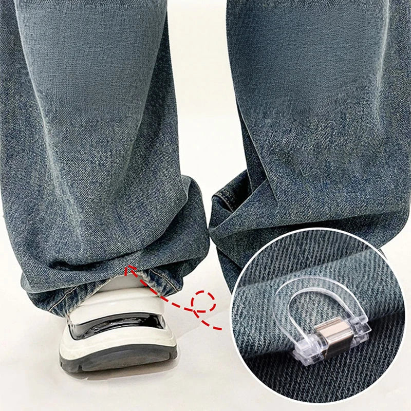 8PCS Invisible Pant Hem Clips - Non-Slip Leg Shortening Clips for Clothing Adjustment & Quick Fixing