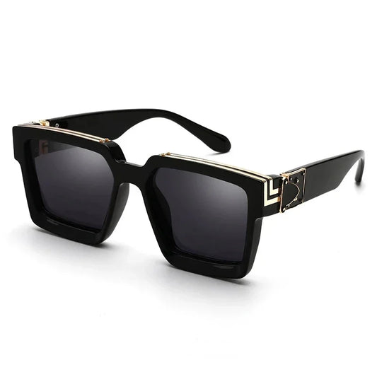 Luxury Designer Square Oversized Sunglasses — UV400 Fashion Thick Frame for Men & Women