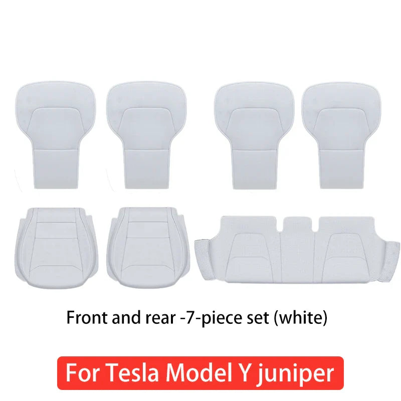 Tesla Model Y Juniper 2025-2026 Ventilated Leather Seat Cushion Cover – Breathable Comfort Interior Accessory