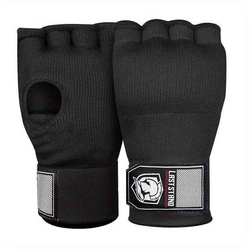 MMA Half-Finger Gel Boxing Gloves - Muay Thai Sanda Training Inner Gloves with Wrist Strap