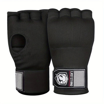 MMA Half-Finger Gel Boxing Gloves - Muay Thai Sanda Training Inner Gloves with Wrist Strap