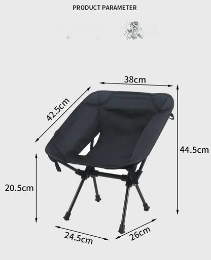 Portable Lazy Back Chair – High-End Lightweight Aluminum Alloy Folding Moon Chair for Outdoor Camping & Travel