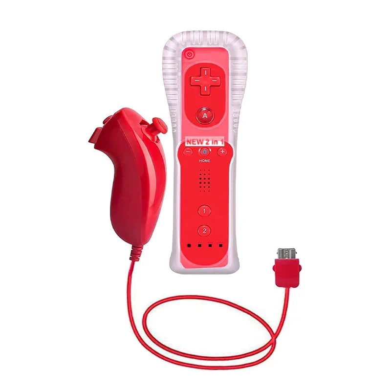 Wii Remote and Nunchuck Controller Set with Motion Plus – Gamepad for Nintendo Wii Console