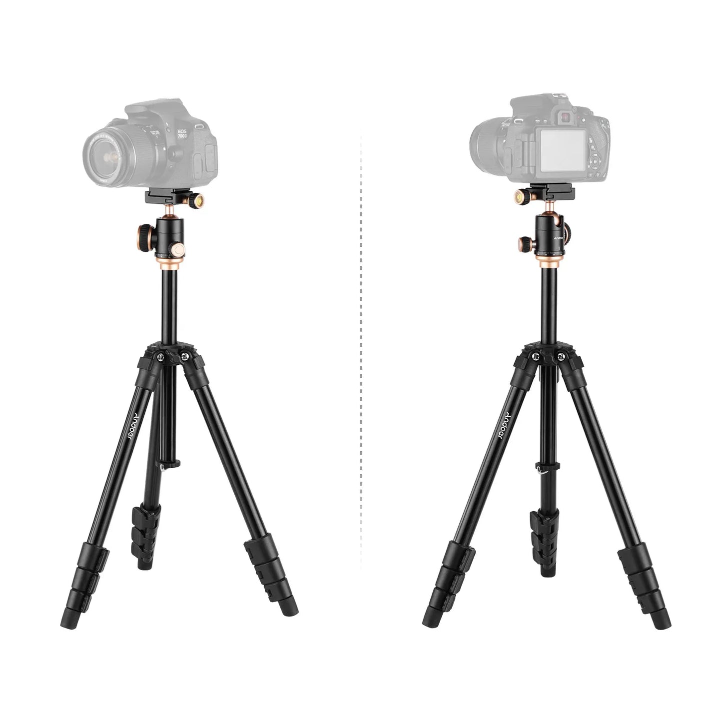 Andoer Q160SA Camera Tripod – Panoramic Ballhead for DSLR, Digital Cameras, Camcorders, Canon, Nikon, Sony