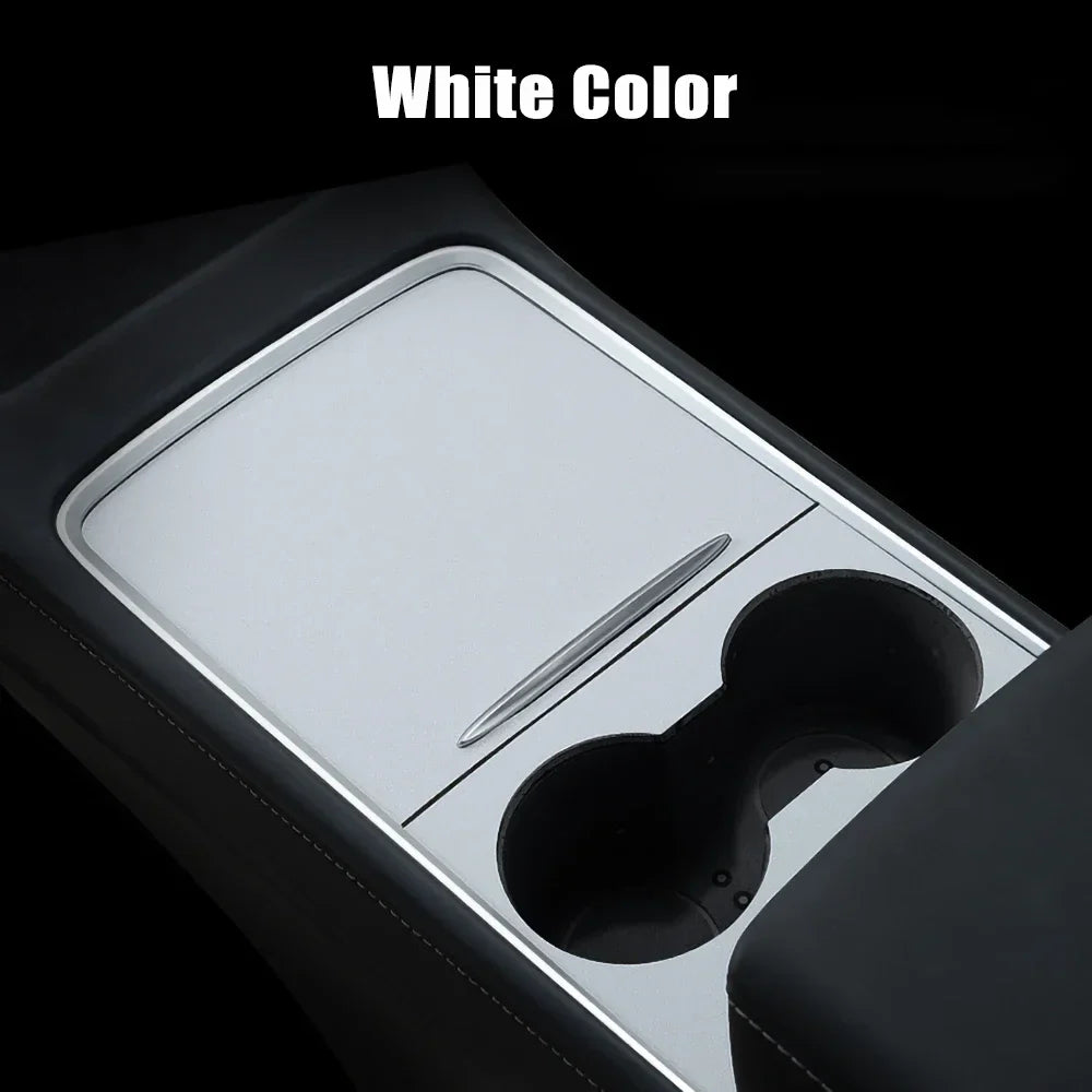 Tesla Model 3/Y 2021-2023 Center Console Panel Sticker – Wood Grain & Carbon Fiber Car Interior Cover