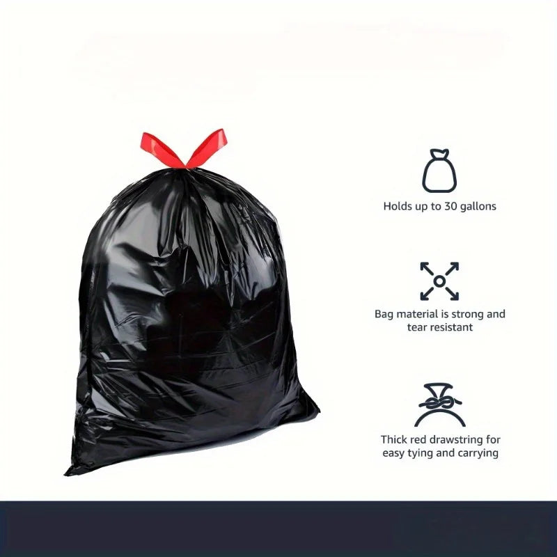 Heavy Duty Leak Proof Garbage Bags – 100pcs Extra Large 3.0mm Thick Tear Resistant Odor Proof Trash Bags Roll Pack