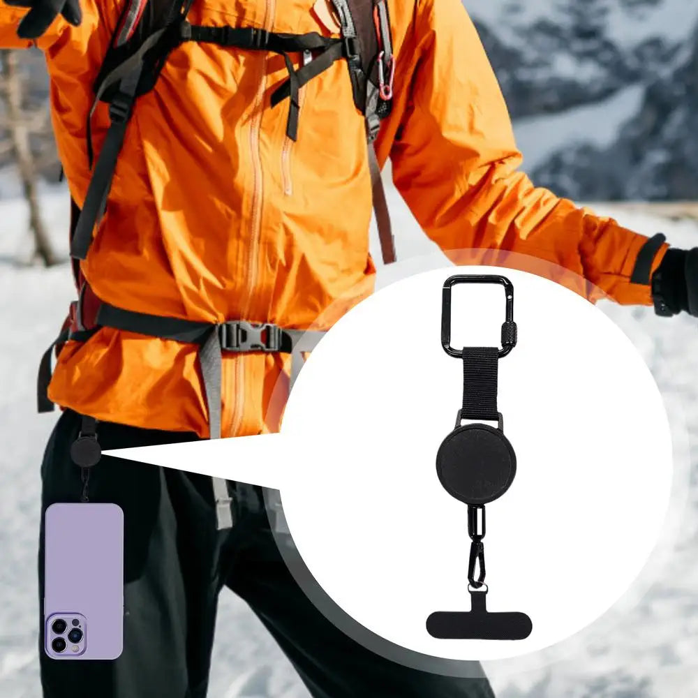 Retractable Anti-Theft Phone Holder — Cellphone Lanyard Strap with Belt Clip, Smartphone Safety Tether for Travel