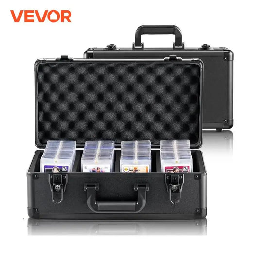 VEVOR Graded Card Storage Box – 4 or 5 Slot Foam Divider Case with Key or Coded Lock for PSA 96/108/120/162 Cards