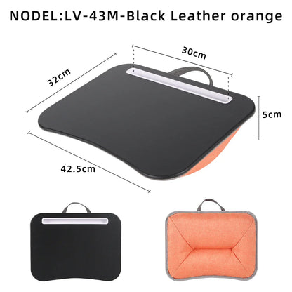MUMUCC Multifunctional Laptop Desk with Cushion – Foam-Filled Small Pillow Table with Large Hard Mouse Pad