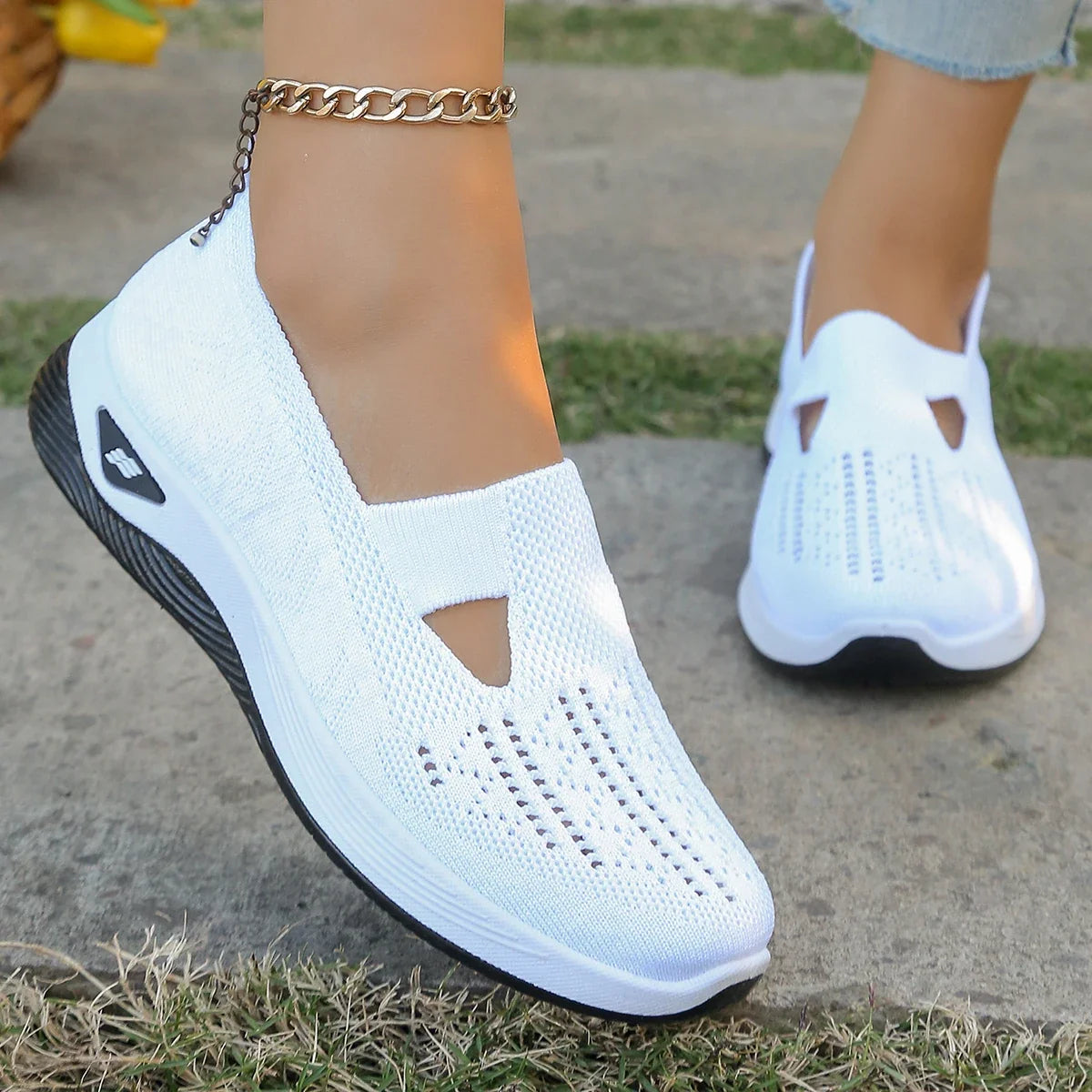 Women’s Casual Summer Sneakers - Lightweight Solid Flat Shoes for Everyday Four Season Wear